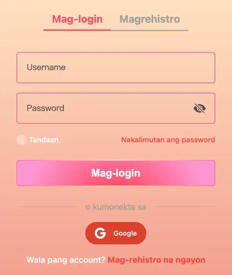 ESCALA register page showing user sign-up form with login option and account creation fields